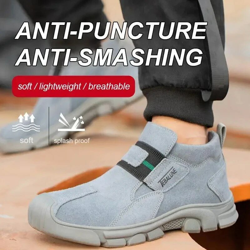 Защитные рабочие ботинки, защита от ударов, стальной носок, дышащие удобные защитные ботинки, новая промышленная мужская обувь