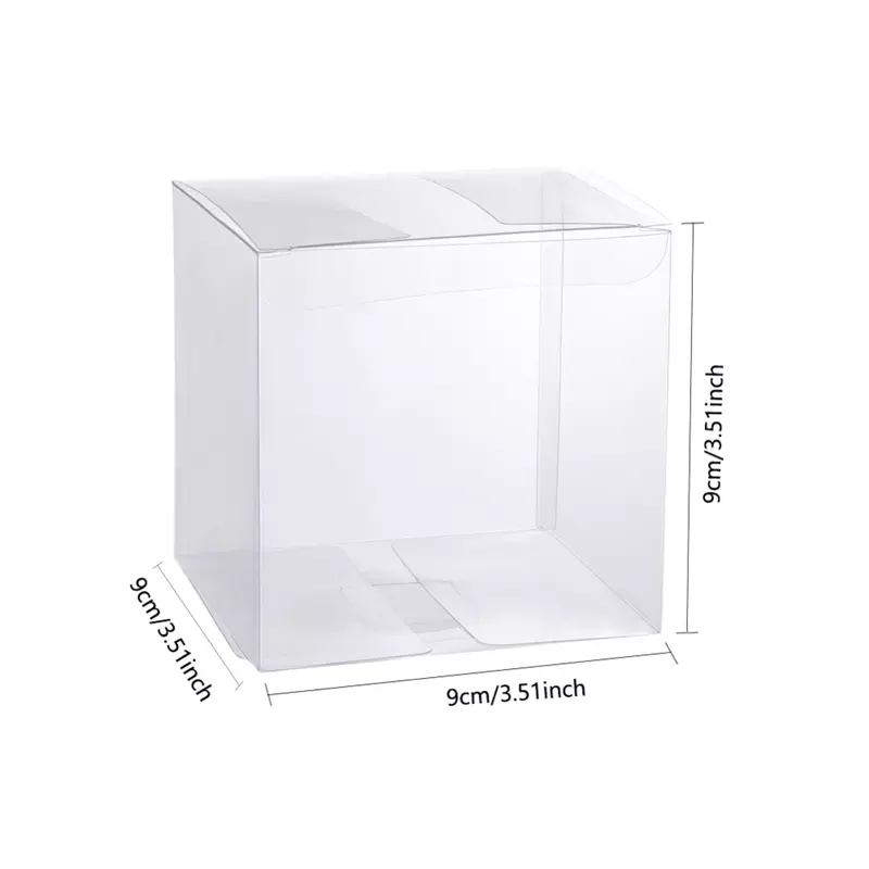 30Pcs Große Kapazität 9x9x9cm Cube Faltbare Transparent Kunststoff Box Geschenk Verpackung Fall Hochzeit Party schmuck Display Container