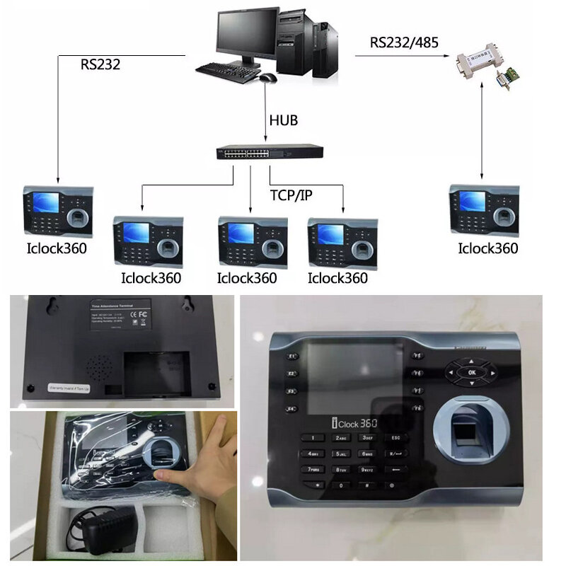 Usb tcp/ip iclock360 rfid cartão biométrico reconhecimento de impressão digital tempo comparecimento da máquina tempo clcok gravador de tempo sistema linux