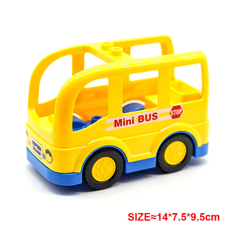 Large Building Blocks Car Model Children's Urban Traffic Accessories Assembled Toy Car Chassis Boat Motorcycle Compatible Duploe