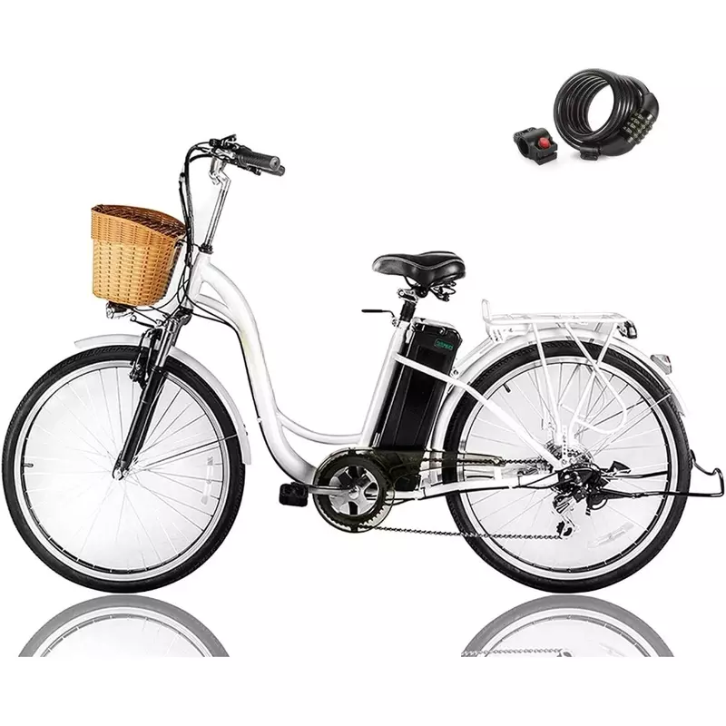 Bicicleta eléctrica para adultos, bici con Motor de engranaje alto sin escobillas, 6 velocidades, velocidad de 22MPH, 45 millas