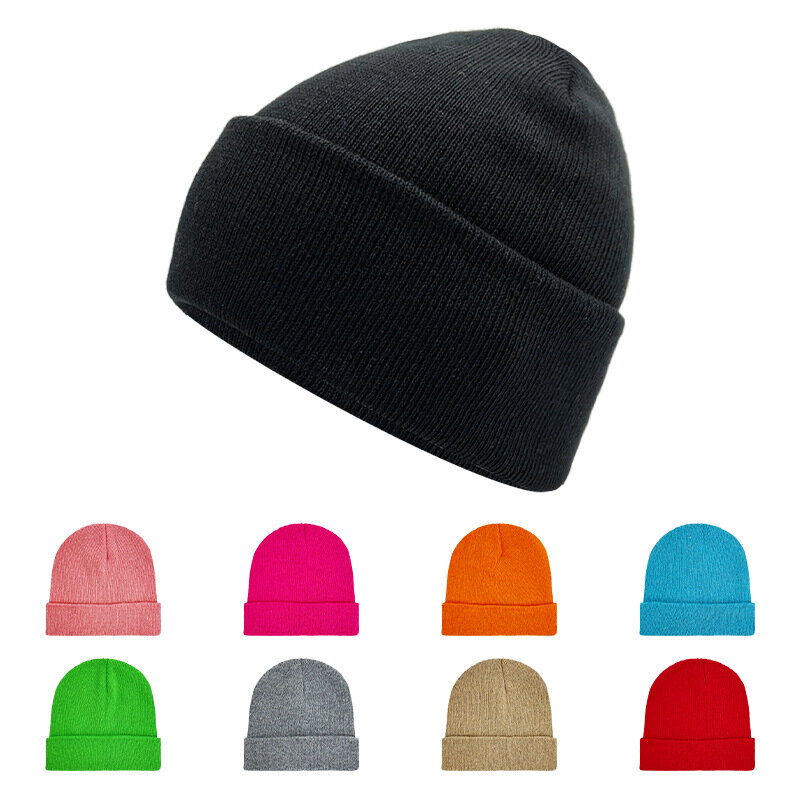 Topi rajut untuk uniseks, topi musim dingin wanita, topi Beanie rajut warna polos lucu, topi kasual 2023 untuk pria dan wanita