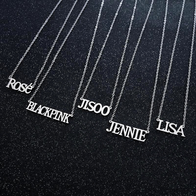 Black Pinkes Necklaces Stars Peripheral JISOO JENNIE ROSE LISA Alphabet Necklace Charms Accessory Decorations Birthday Gifts