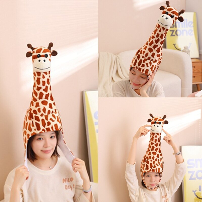 KIKI Birthday Party Celebration Giraffe Hat Cartoon Headgear Role Play Dress Up Hat