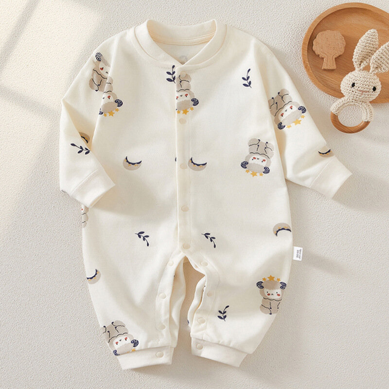 AYNIGIELL Baby Spring and Autumn Jumpsuit Newborn Baby Boneless Long Sleeve Jumpsuit High Quality Infant Clothing