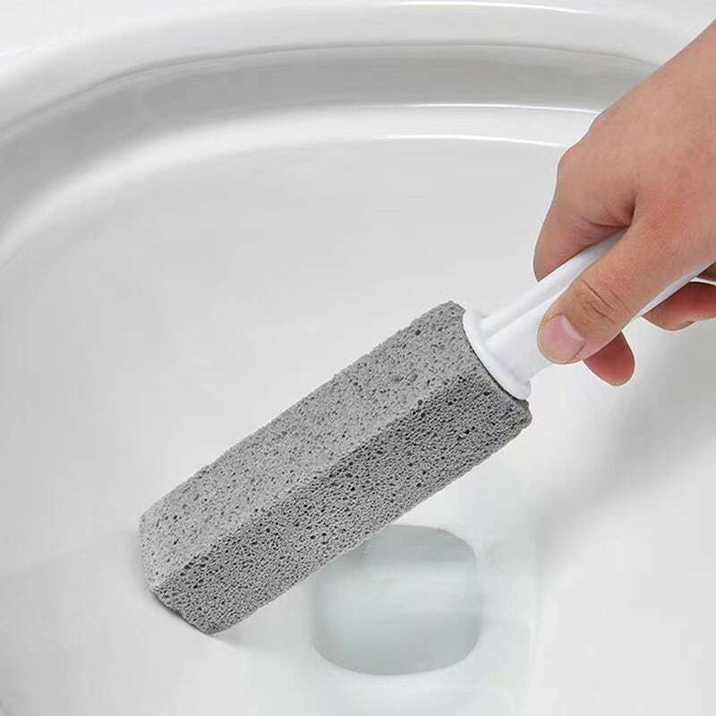 1pc Pumice Stone Toilet Brush, Household Toilet Bowl Cleaner Limescale Stain Remover with Long Plastic Handle 2023 New Arrivals