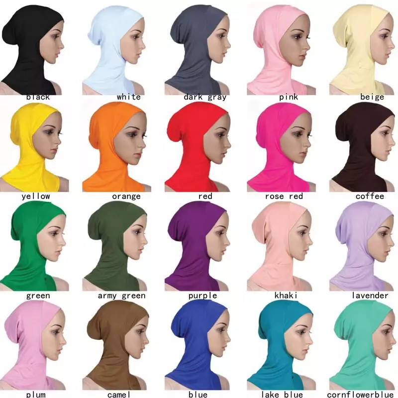 Wanita Lady Ninja Head Cover Kapas Muslim Jilbab Inner Jilbab Islam Underscarf Ninja Jilbab Syal Hat Cap Tulang Bonnet