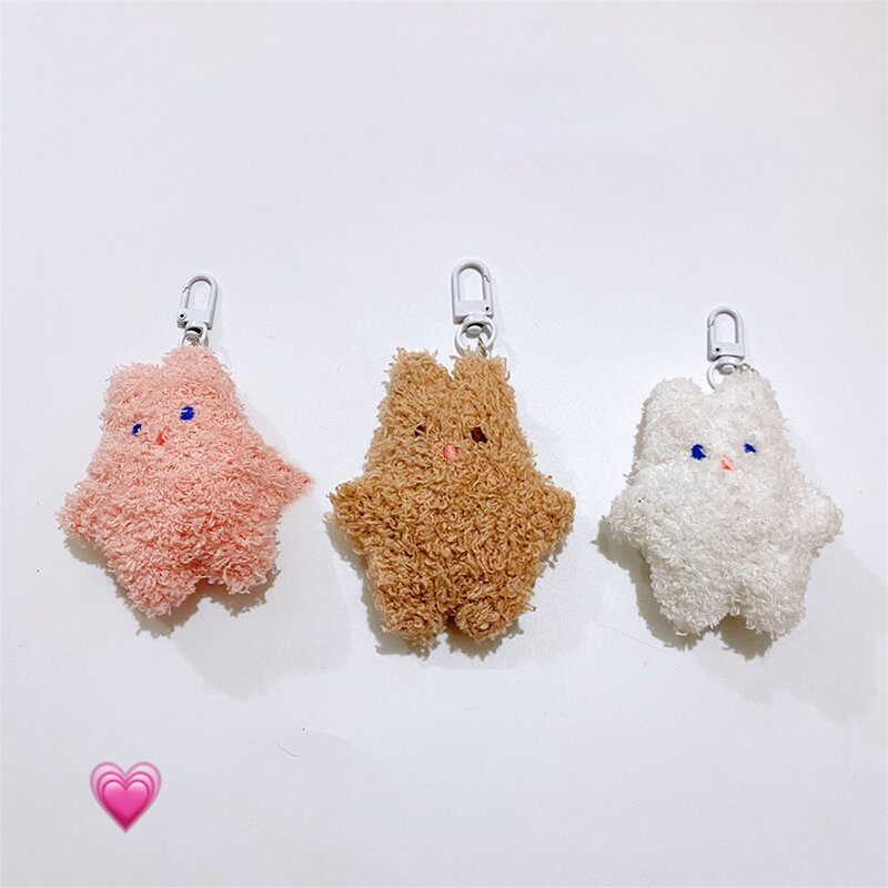 Cartoon Plush Rabbit Doll Keyring Stuffed Bunny Keychain Car Key Chain Kawaii Bag Pendant Handbag Ornament