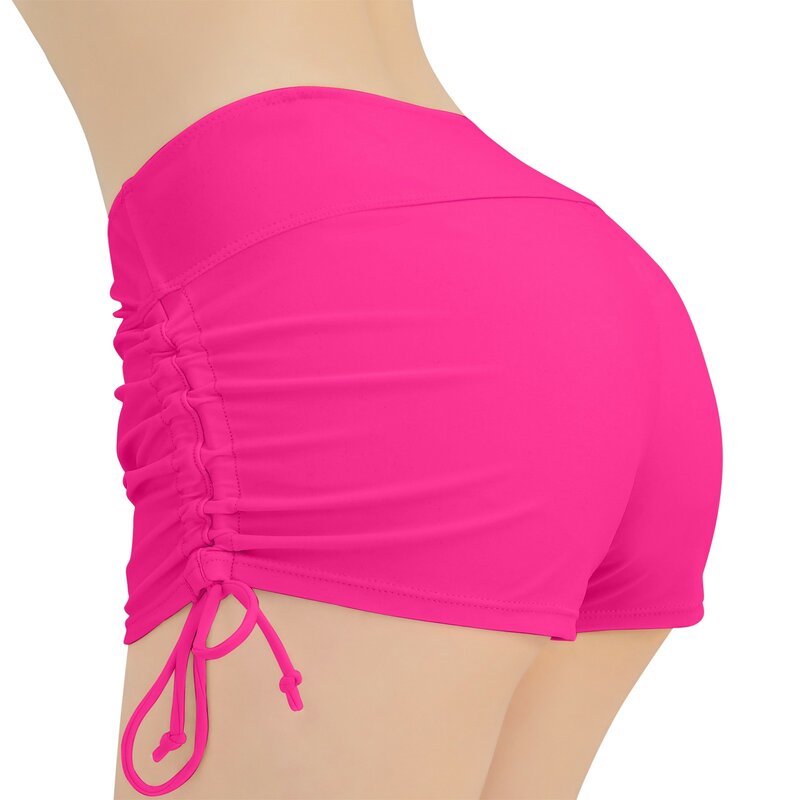 Celana pendek Yoga wanita, celana pendek olahraga Yoga dan celana renang pantai sudut datar warna polos