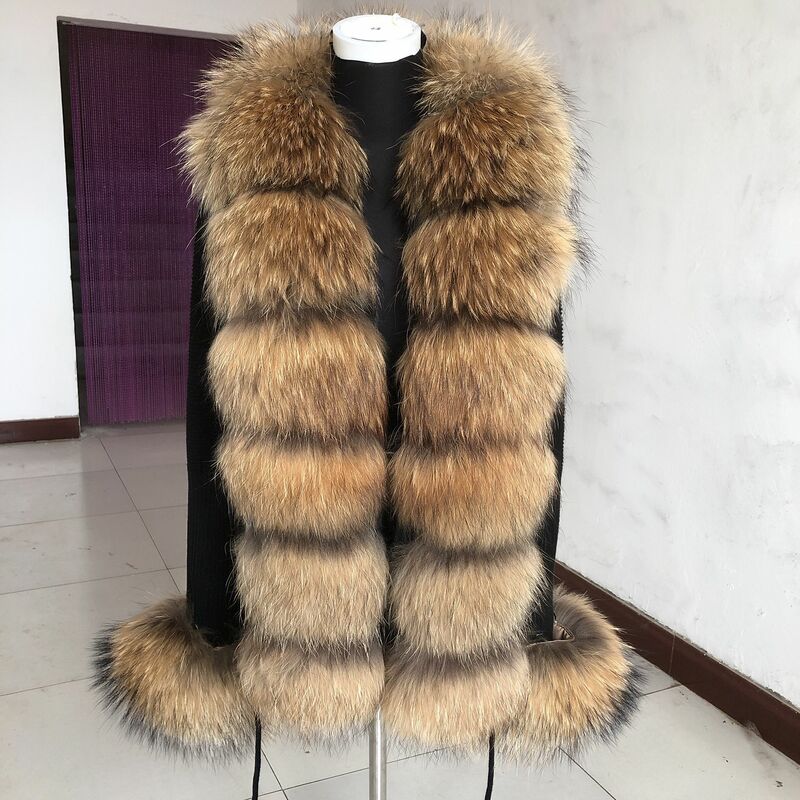 Chaqueta cárdigan con cuello de piel de zorro real para mujer, suéter de primavera y otoño, chaqueta de piel de zorro natural