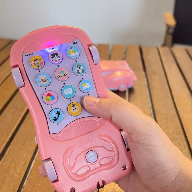 ファッショナブルな携帯電話のおもちゃ,持ち運びに便利な電話のおもちゃ,親子向けのLEDライト付き