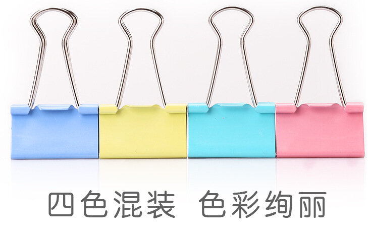 40Pcs Colorful Metal Binder Clips Paper Clip 3*2cm School Office Learning Supplies Color Random High Quality