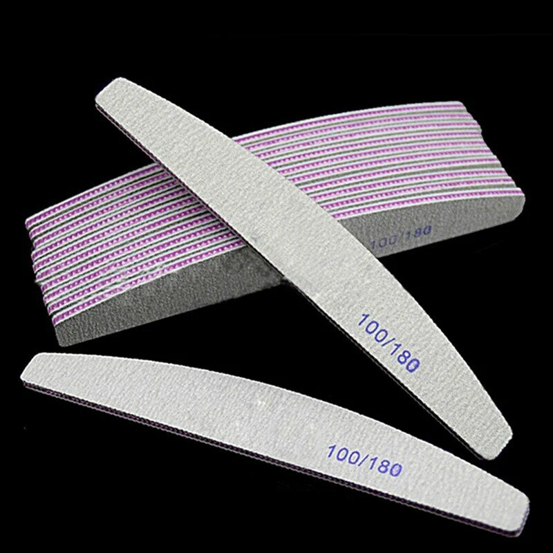 Детская профессиональная пилка для ногтей 100/180 полулунная наждачная бумага для ногтей шлифовальные блоки инструменты для шлифовки
