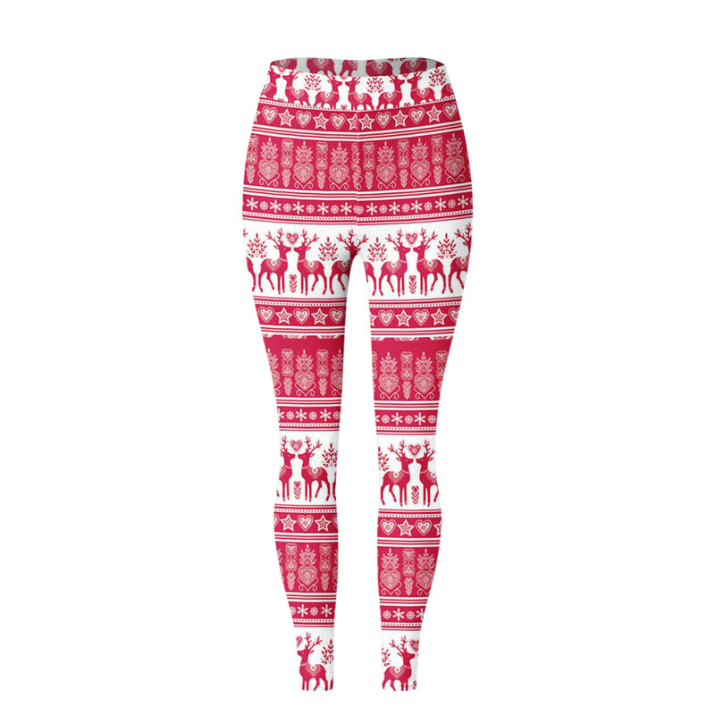 Kerst Dames Afslankpatroon Hoge Taille Casual Legging Winter 1 Stuk Feestelijke Yogabroek Kostuum Voor Dames 2024