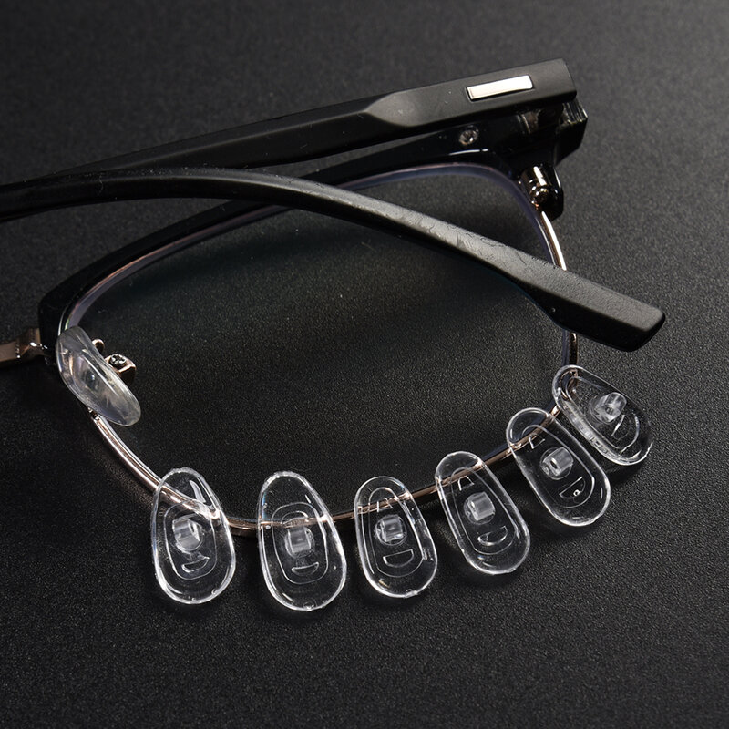 DIY ruang udara kaca mata Oval bening braket hidung silikon bantalan hidung braket kacamata antijatuh aksesori kacamata