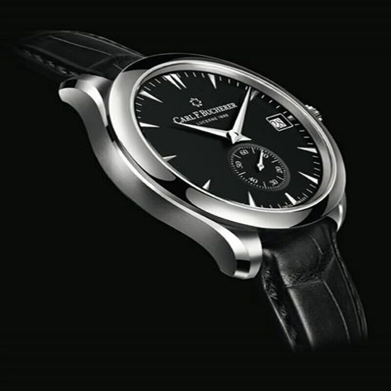 Carl F. Bucherer designerski męski zegarek kwarcowy biznesowy Casual Premium ze stali stalowy pasek wysokiej jakości wodoodporny zegarek