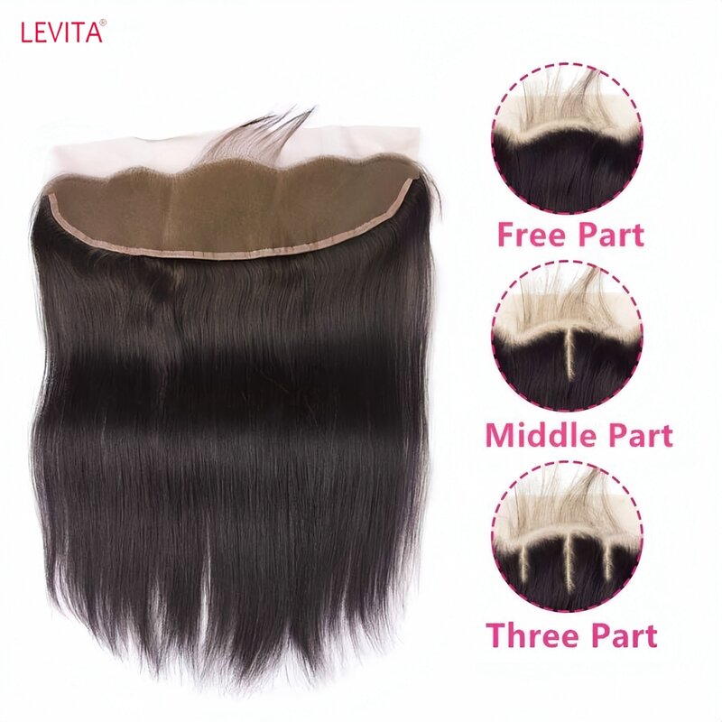 13x4 Lace Frontal Human Hair Closure Straight 4x4 Lace Closure Bleached Knots Pre Plucked Remy Hair Closure Indian