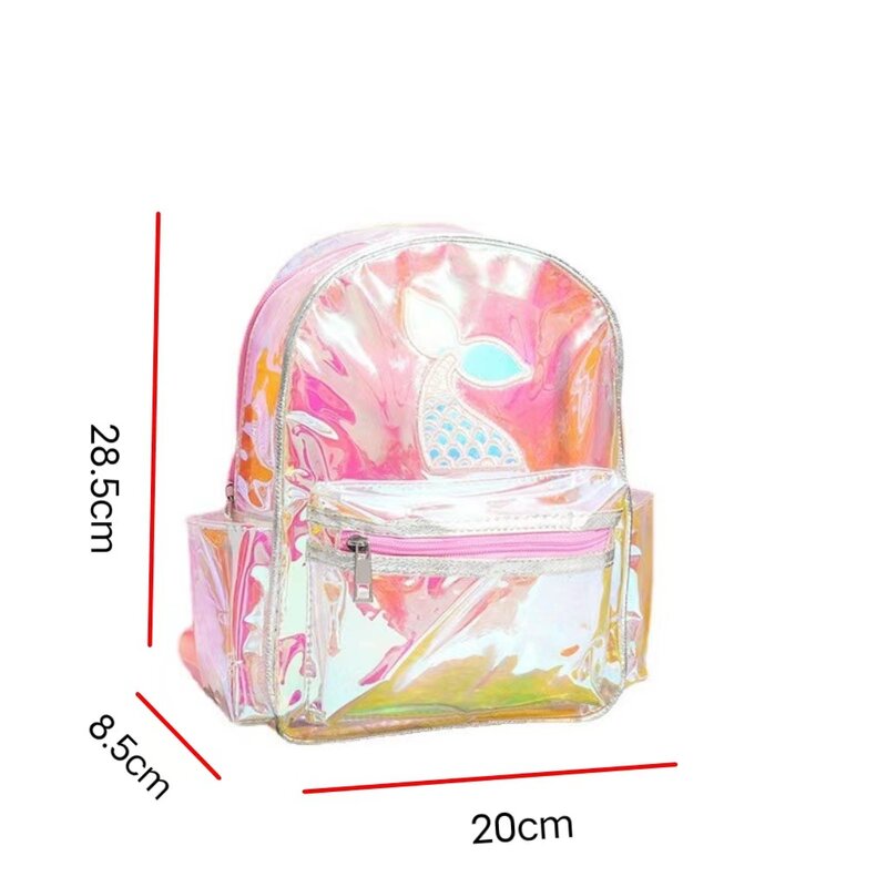 Прозрачный рюкзак с регулируемым плечевым ремнем, водонепроницаемый школьный портфель Русалочки «рыбий хвост» для девочек-подростков, канцелярские принадлежности