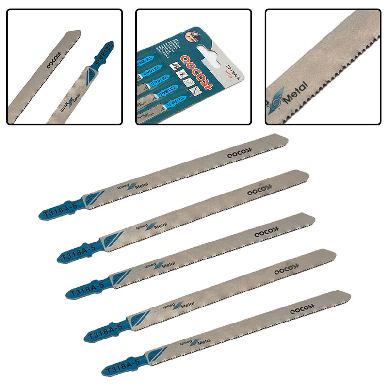 5pcs 132mm T318A T-shank Saw Blades For Wood Metal Cutting Blades Reciprocating Saw Blade Set Jigsaw Blade