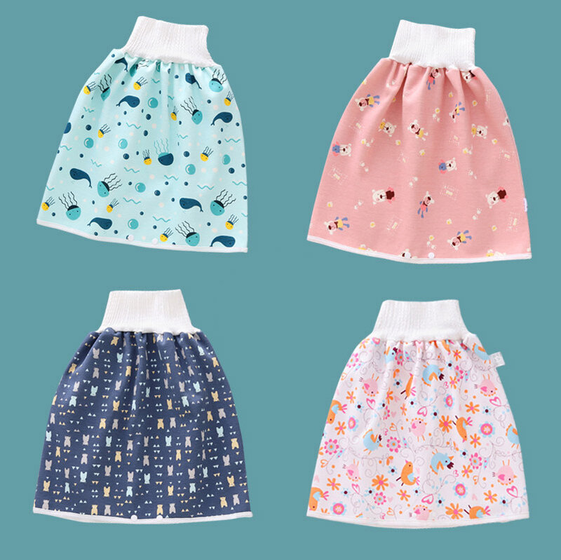 2023 детская юбка для подгузников, водонепроницаемая юбка для подгузников с высокой талией, брюки для подгузников для девочек и мальчиков, моющиеся тренировочные брюки