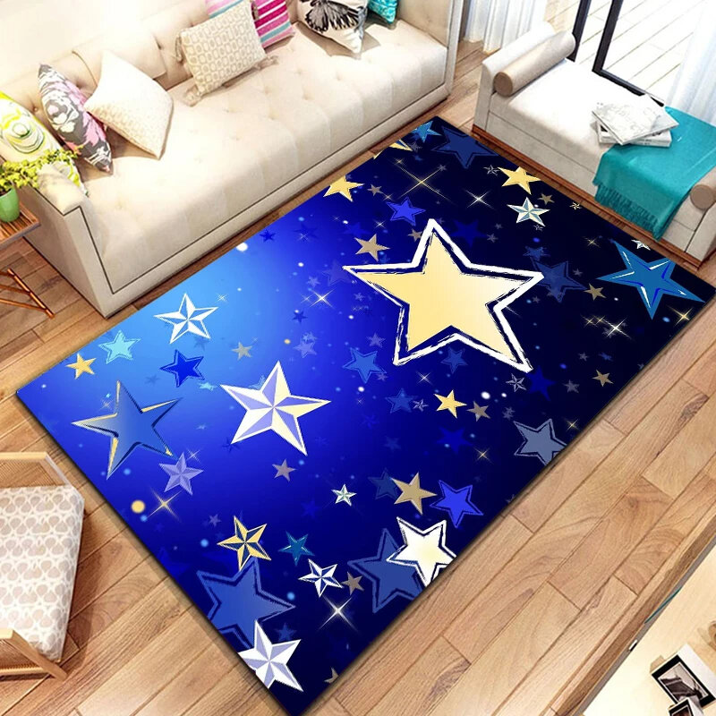 Five-pointed Star Carpet Pentagon Geometric Rug for Bedroom Dinning Dorm Living Room Home Decorative Doormat Non-slip Floor Mat