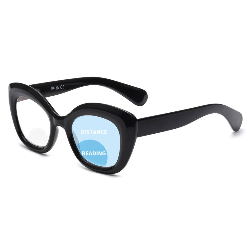JM Cat-Eye Bifocal Reading Glasses for Women, Blue Light Blocking Computer