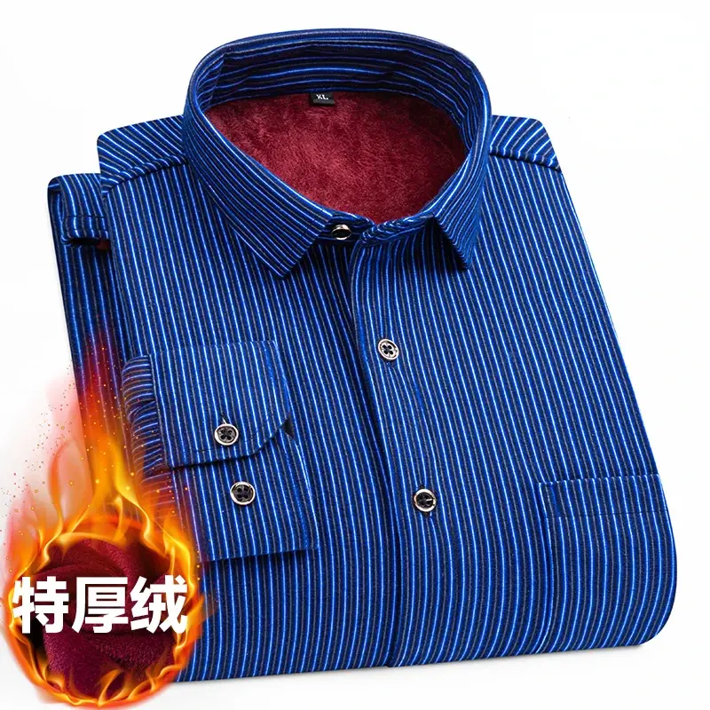 Camisa de felpa gruesa para hombre, ropa cálida a cuadros esmerilados, de talla grande L-7XL, 8XL, para invierno
