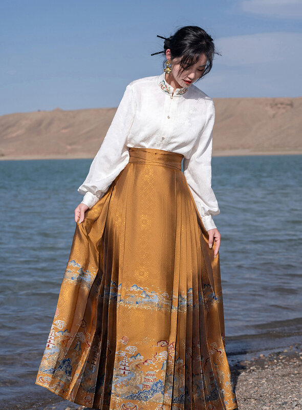 Oryginalny System Ming ulepszony codzienny płaszcz Hanfu jesienno-zimowy chiński kostium w chińskim stylu Hanfu sukienka styl orientalny sukienka Hanfu