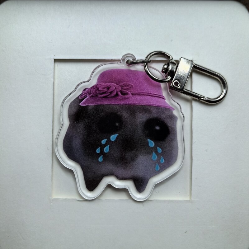 Cute Cat Kissing Camera Meme Crying Hamster Sad Hamster A Gift For A Friend A Woman's Key Chain DAZZLE FOR YOU