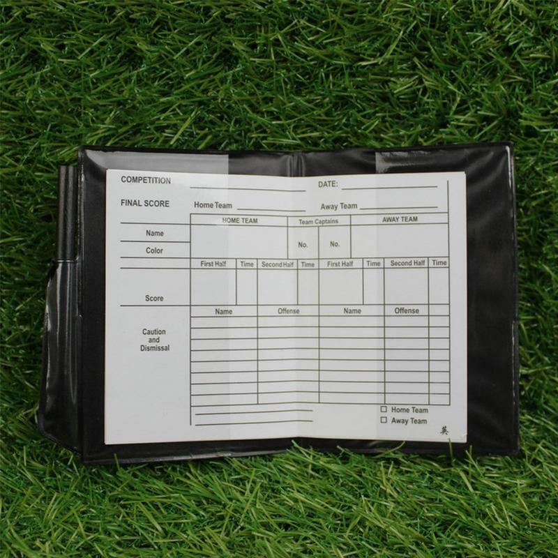 Futebol Futebol Referee Card Sets, Árbitro de advertência, Cartões vermelhos e amarelos com carteira, folha, caderno, juiz acessórios