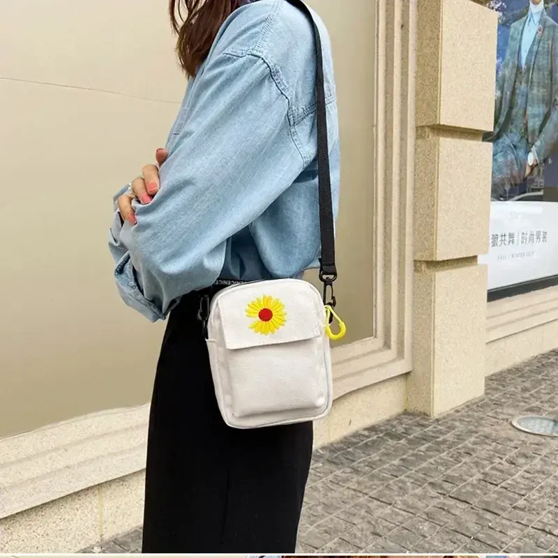 Blb02 Damen Single Shoulder Bag Mode einfarbig lässig Handtasche Outdoor Daisy Canvas