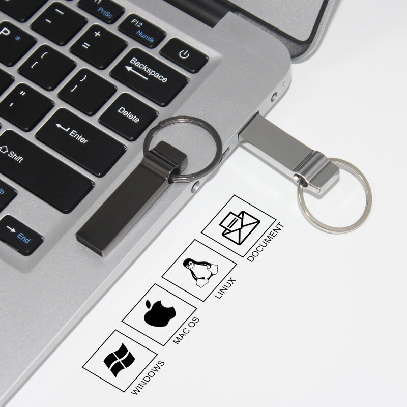 Mini Metal USB Flash Drive com Logotipo Livre, Memory Stick, Presentes de Fotografia de Casamento, Frete Grátis, 64GB, 32GB, 64GB, 16GB, 8GB, 4GB