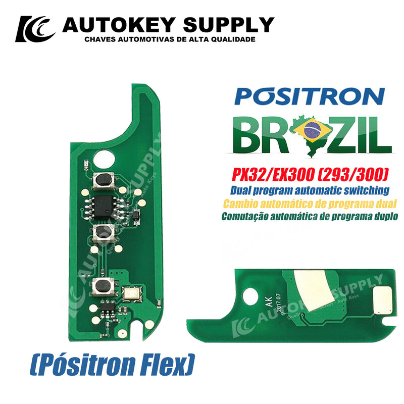 Brazil Positron Flex Chave Canivete ForFiat + Placa + Chip  + Double Program PX32 293 EX300 330 360  AKBPCP066 AutokeySupply