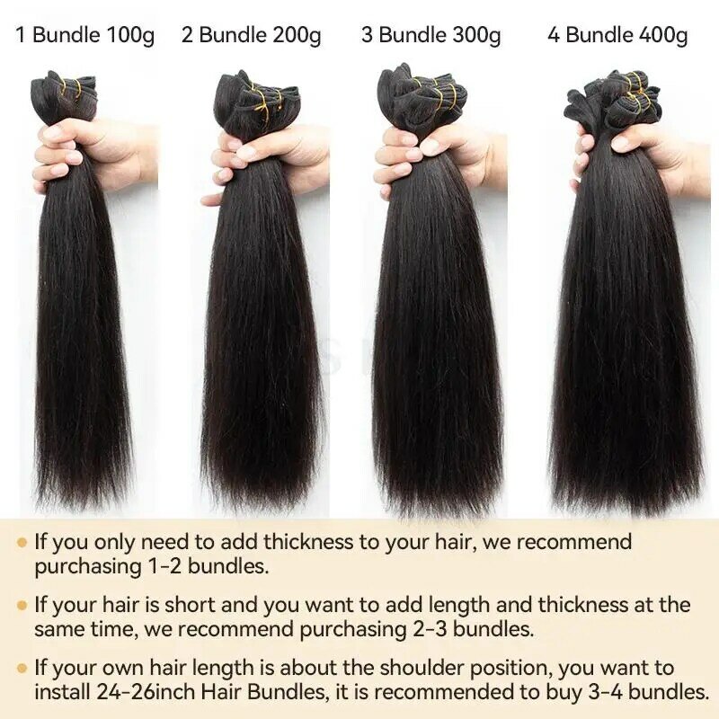 Mrs Hair Light Yaki Bundels Menselijk Haar Yaki Steil Haar Bundels Remy Dubbele Inslag Veerkrachtig Pluizig # 1b Natuurlijk Zwart 26Inch 100G