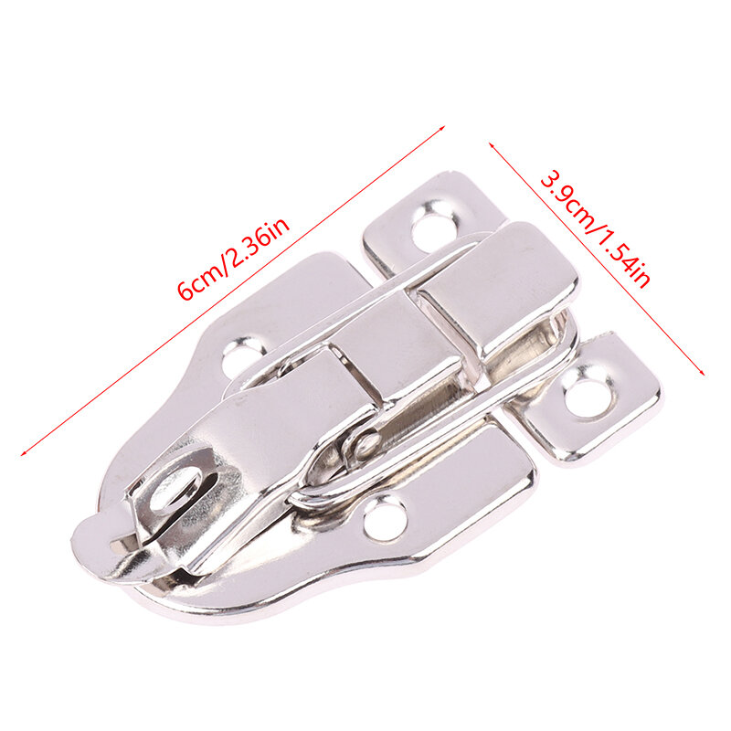 1Pc Vintage Lock Silver Hasp Toggle Latch Buckle Clasp Iron Drawer Box Case Chest Furniture Hardware Latches Decor with Screws