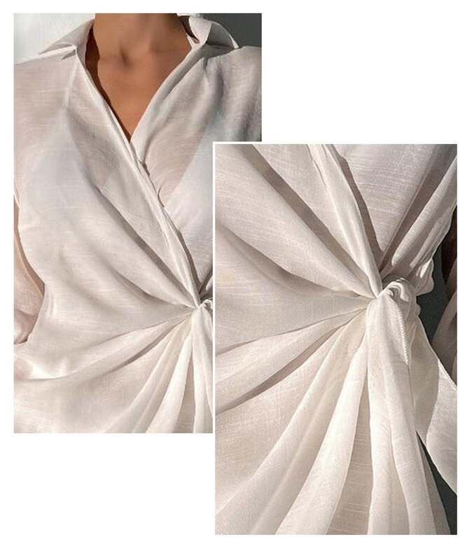 Женская шифоновая Свободная блузка с V-образным вырезом