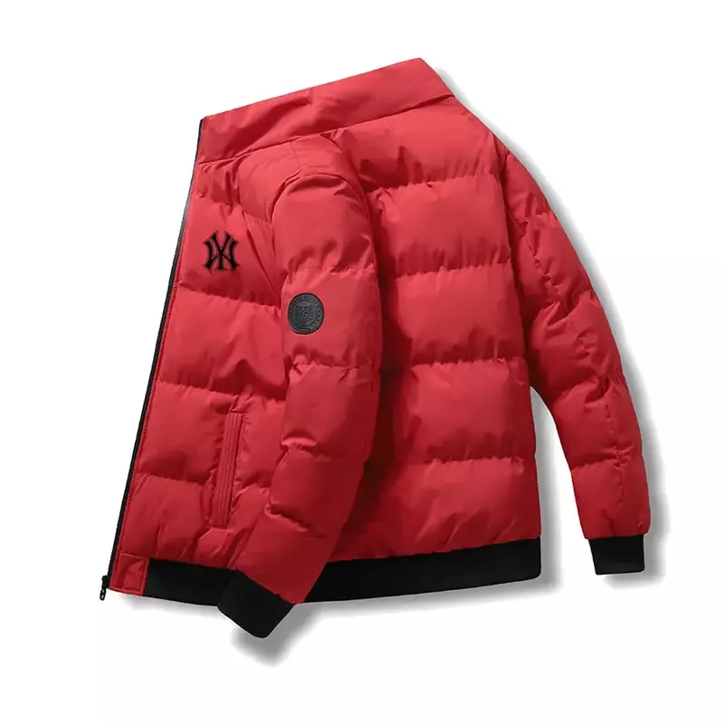 Мужская стеганая куртка 2023 зимняя трендовая короткая стеганая Мужская куртка с логотипом головы тигра Толстая Повседневная стеганая куртка мужские парки