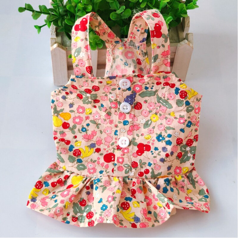 Floral Princess Dress Spring Summer Pet Dog Clothes Sweet Pet Clothing Bichon Yorkshire Cute Printed Puppy Cat Skirt Thin Skirt