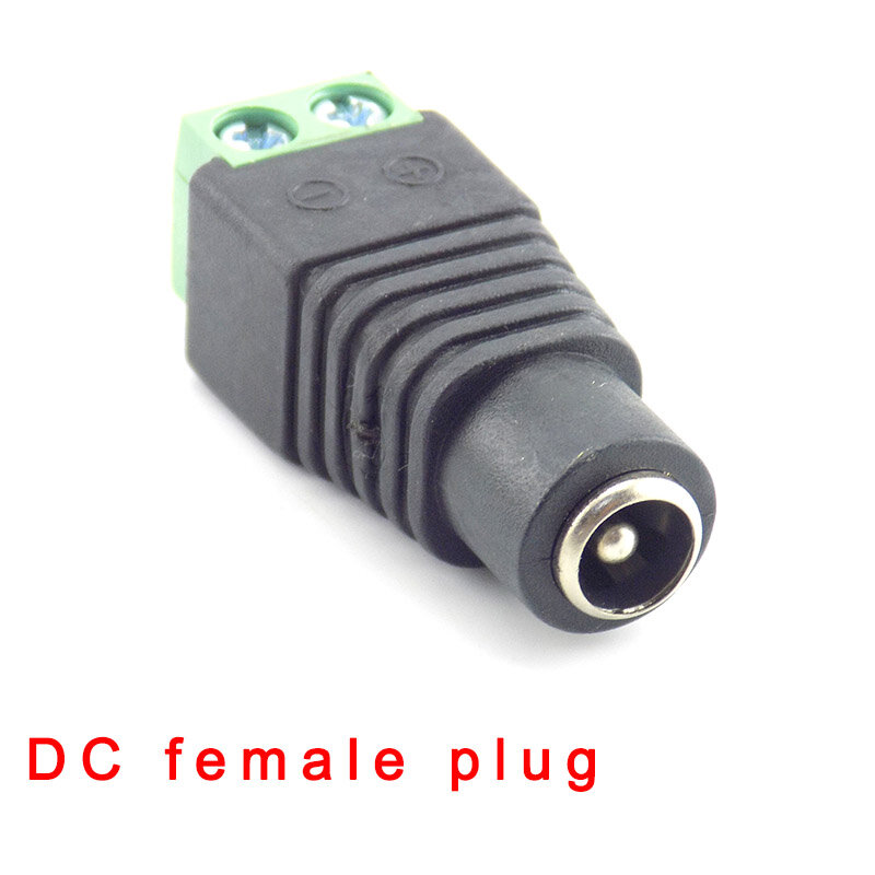 5 sztuk Famale męskie złącze adaptera wtyczka zasilania DC 5.5mm x 2.1mm dla taśmy LED złącze kamery CCTV