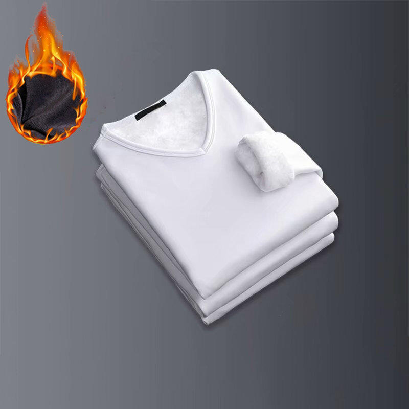 T-shirt thermique en polaire épaisse pour homme, sous-vêtement mince, vêtements chauds astronomiques