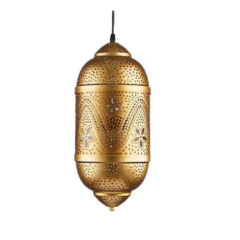 Lámpara de techo de hierro árabe Thaise, lámpara colgante tailandesa, lámpara de araña islámica, lámpara colgante musulmana marroquí