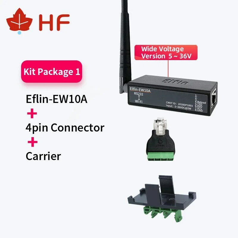 Elfin-EW10A-0 terkecil perangkat jaringan nirkabel Modbus TPC fungsi IP RJ45 RS232 ke WIFI Server seri