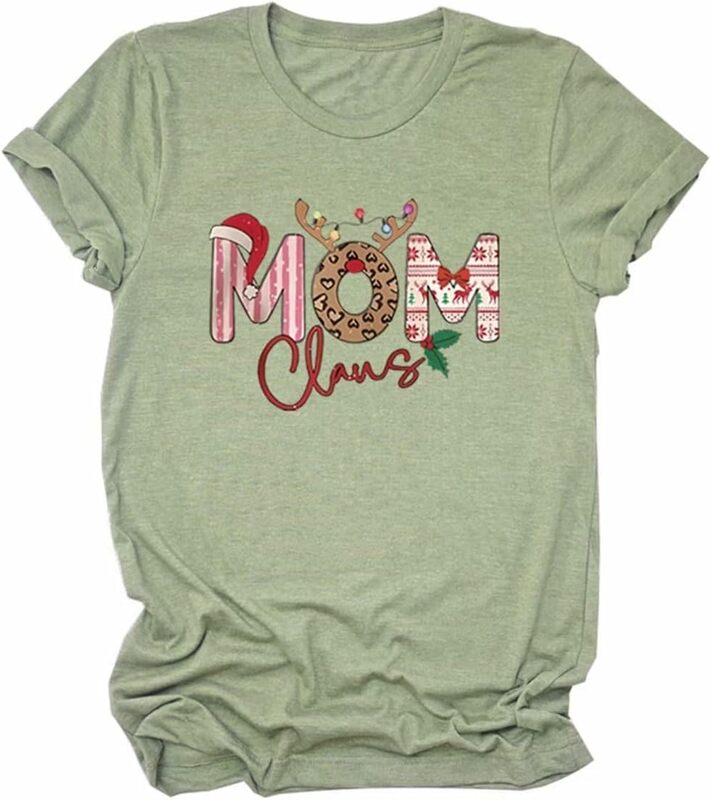 Mama świąteczna bluza uroczy nadruk dorywczo bluzki z długim rękawem damskie wesołych Świąt prezent dla babci Mama Gigi