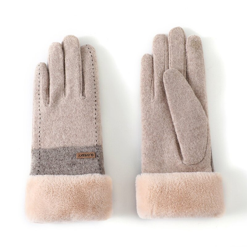Sarung tangan layar sentuh, penutup jari penuh tebal modis anti angin baru musim gugur musim dingin