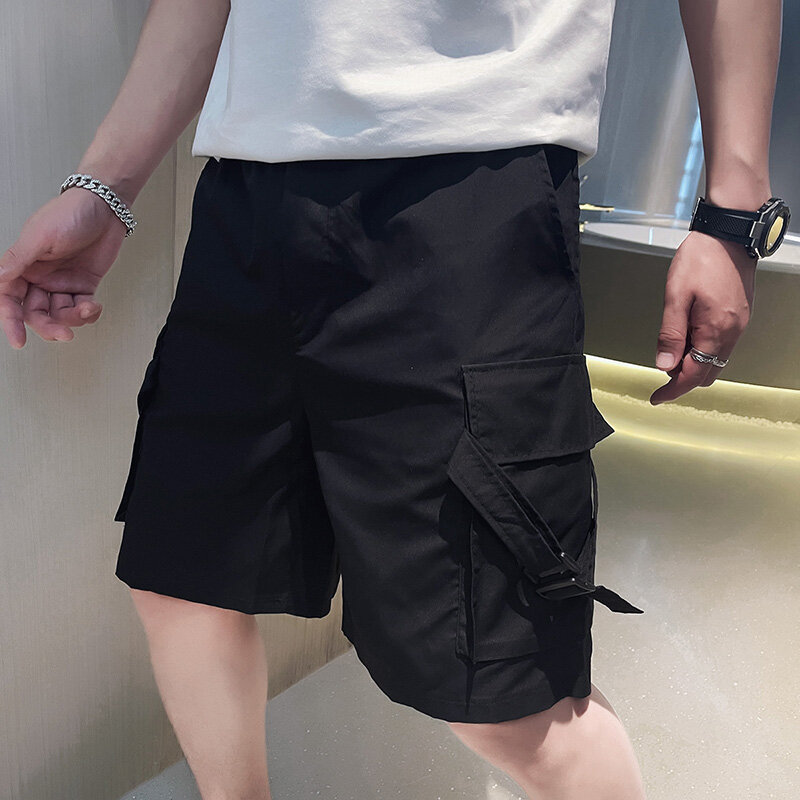 Shorts de jogging casual masculino, calças soltas de trabalho, short para pesca, moda verão, E22
