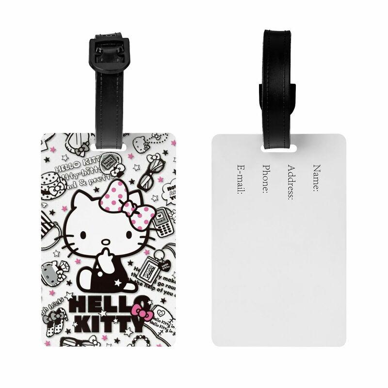 علامة الأمتعة المخصصة Hello Kitty ، غطاء خصوصية حقيبة الأمتعة ، ملصق الهوية