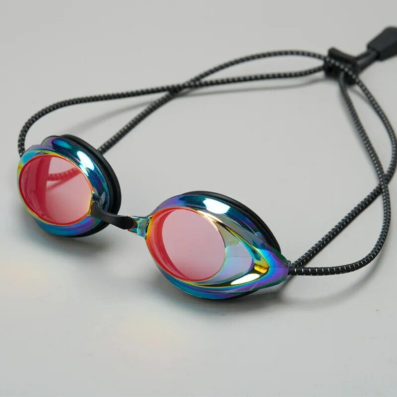 Kacamata renang tali kepala dewasa, dengan warna terang dilapisi tahan air dan Anti kabut luar ruangan