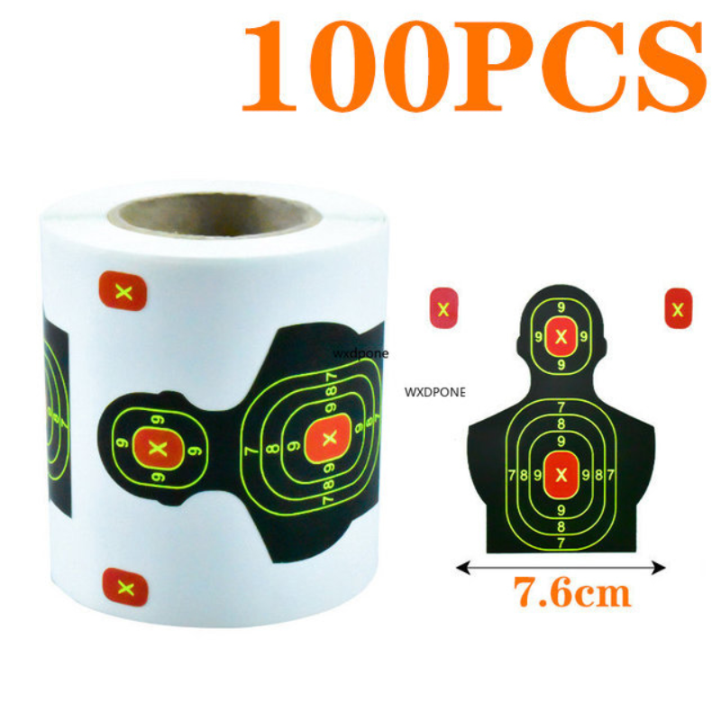 Pegatina autoadhesiva de 100 hojas, objetivo antisalpicaduras, 7,50 cm, colores de disparo de impacto (ojo de bala)