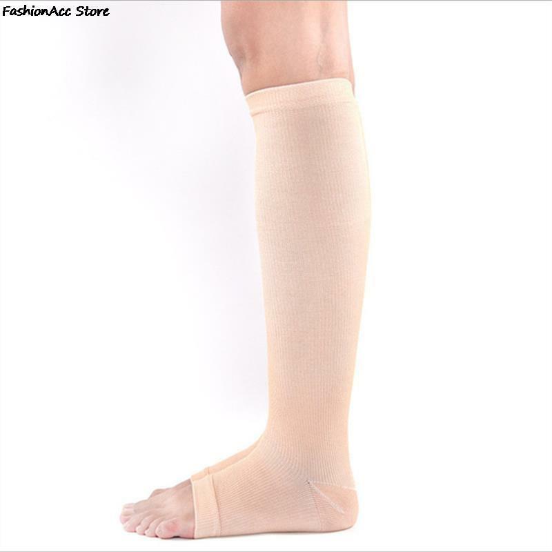 1 par de compressão perna manga meias varicosa veia meias elásticas alívio fadiga perna mais quente bezerro manga meias