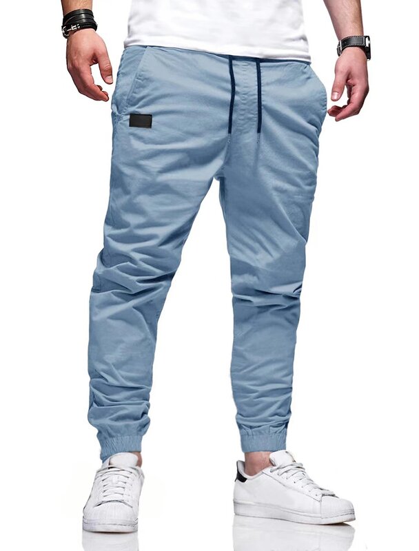Новинка 2024, модные мужские брюки в стиле хип-хоп, всесезонные повседневные спортивные брюки из чистого хлопка, уличные брюки, высококачественные прямые брюки-трубы